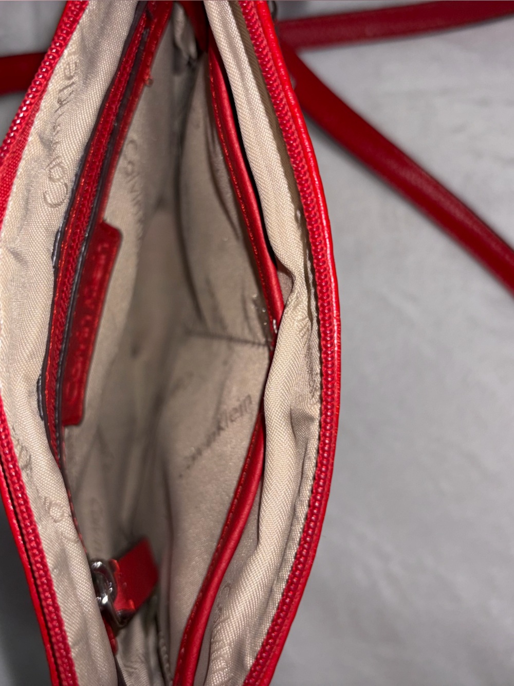 Red Leather Small Crossbody Bag - Calvin Klein - Picture 7 of 16